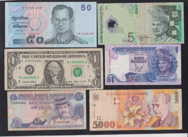 b3500)    NICE MIXED LOT OF 10 WORLD BANKNOTES