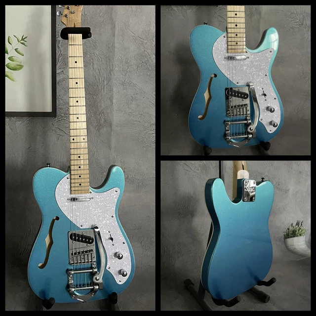 CUSTOM 6STRINGS RELIC Blue TL Electric Guitars P90 Pickups SemiHollow