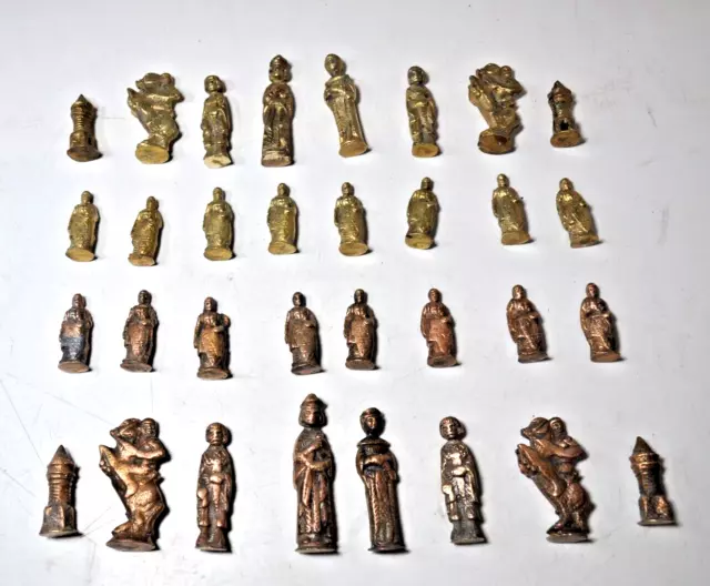 Vintage Cast Metal  Chess Set