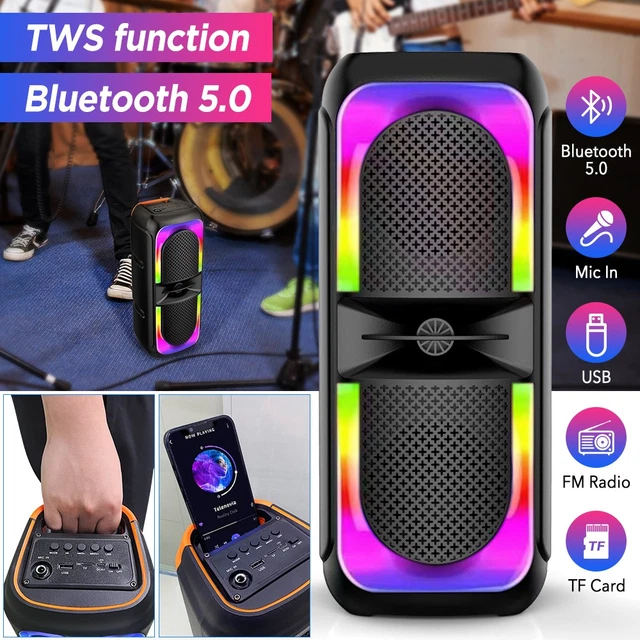 WIRELESS PORTABLE BLUETOOTH Party Speaker Subwoofer FM Heavy Bass Sound ...