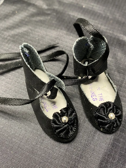 Vintage Unique Leather Doll Shoes For Bisque or Old Style Doll 