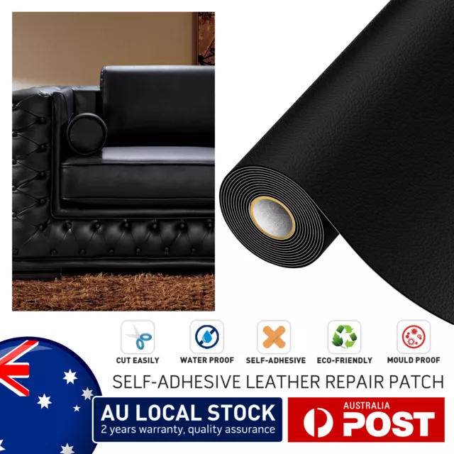 Leather Repair Tape Black Self-Adhesive Patch For Car Seats Couch