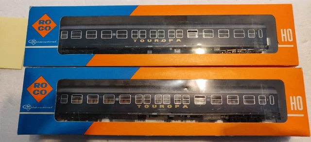ROCO 4282 *LOT 2 VOITURES VOYAGEURS COUCHETTES TOUROPA 2 CL de la DB *  BOITE HO