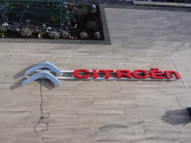 Citroen Leuchtreklame Autohaus Werbeschild 4,20 m lang Sammler Neonschild