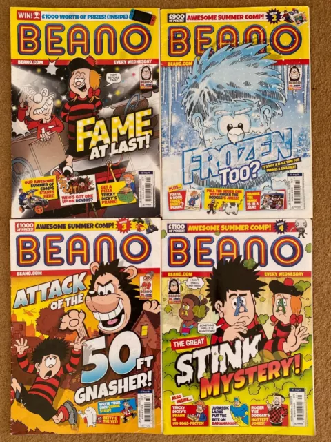 Beano magazines Bundle X 4  , August 2019,  Nos. 3996-3999, used