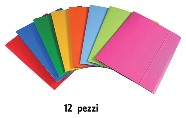 Set 12 Cartelline Portadocumenti Cartellina Molla Colorate Custodia Fogli A4 dfh