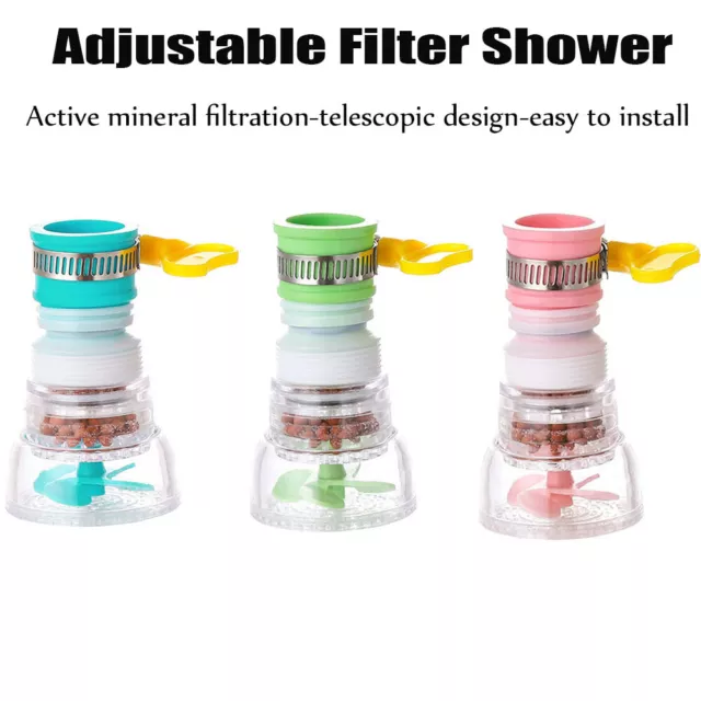 360 Water Filter Adjustable Flexible Kitchen Faucet Tap Extender Splash- Proof
