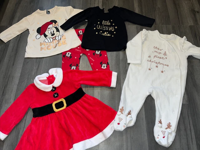 Pacchetto di abiti natalizi per bambine età 3-6 mesi renne topo Minnie