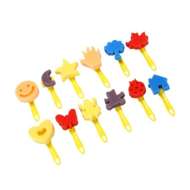 12Pcs Spazzole di Bambini Vernice Insieme di Spazzola Spugna Rullo di Vernice