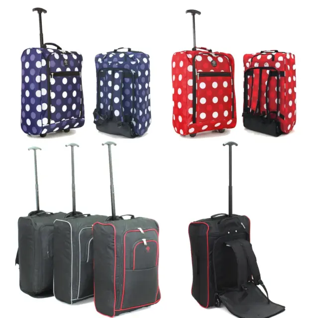 55x35x20cm Lightweight Cabin Bag Wheeled Trolley Backpack Hand Luggage Suitcase