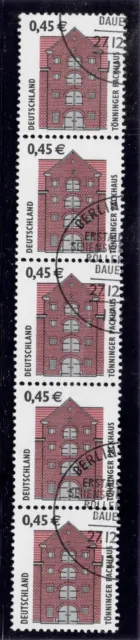 Bund BRD 2002; 5er Streifen mit NUMMER; Mi.Nr. 2299 A R; saub. gestempelt