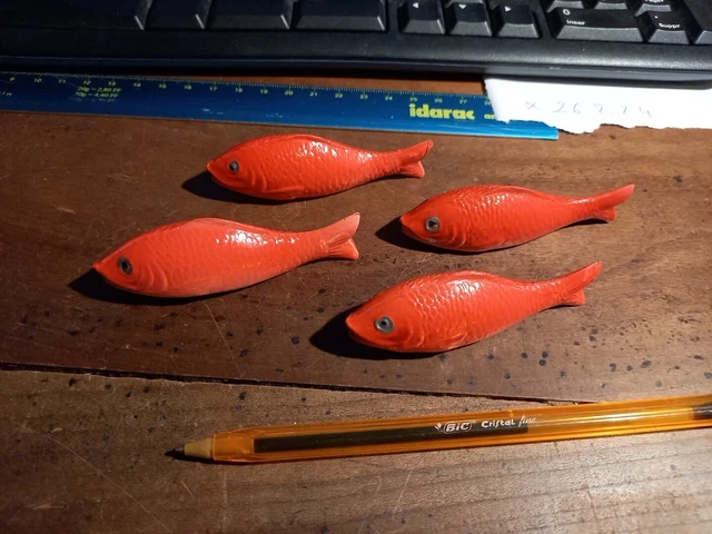 Poisson Rouge Ancien Petitcollin - Celluloïd, 17 Cm, France 1939 - Bon état