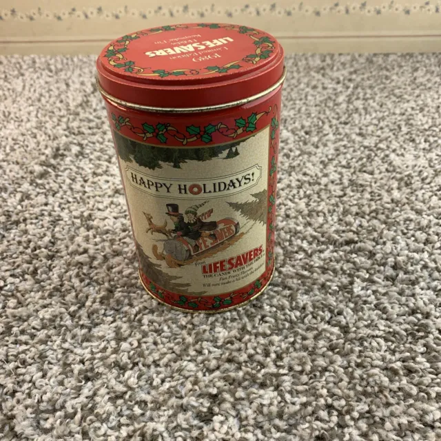 Vintage 1989 Limited Edition LifeSavers Holiday Christmas Keepsake Metal Tin