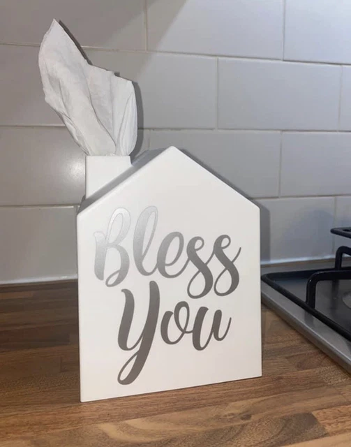 House shaped shop tissue box cover