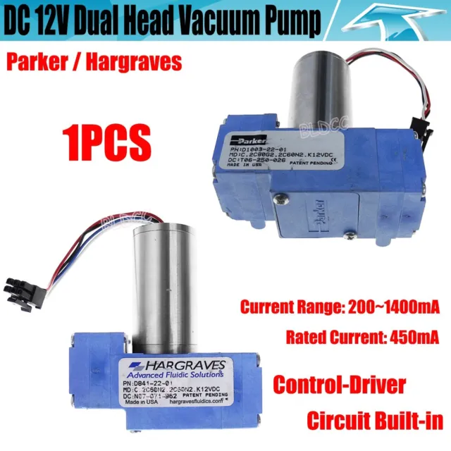 Parker / Hargraves Dual Head Vacuum Pump Mini Diaphragm Pump Brushless DC Motor