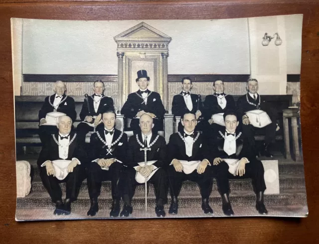 Worshipful Master Masonic Lodge 16 Cheshire, Ct. Photograph 1940's