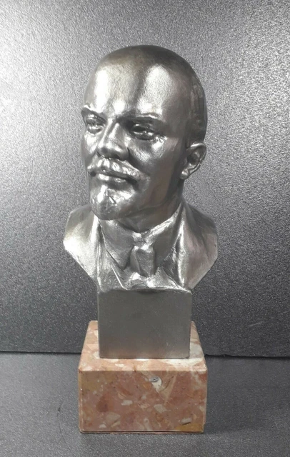 Lenin, URSS, busto, scultura, metallo, Sychev