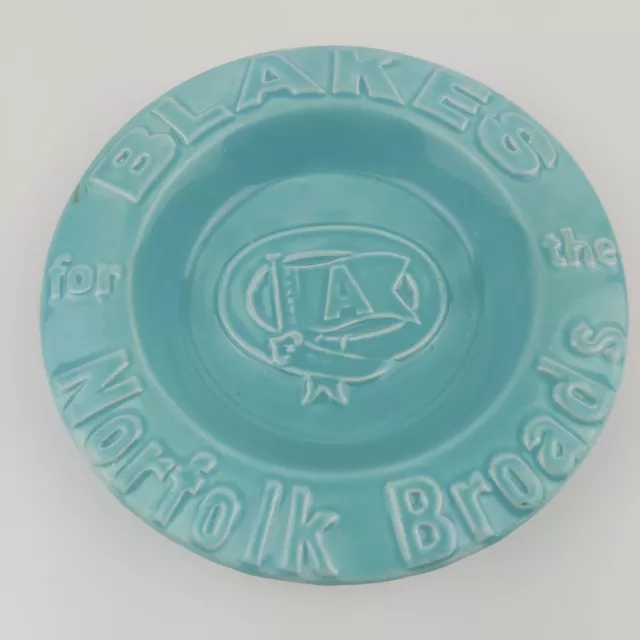 Blakes for the Norfolk Broads Ceramic Ashtray Trinket Dish Vtg Boating