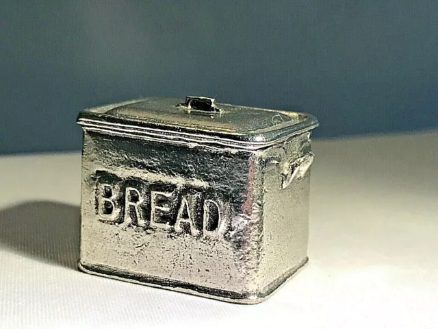 Dolls House Miniatures WARWICK MINIATURES Bread Bin + Lid Lead Free Pewter