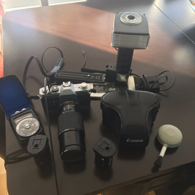 Canon Ftb, Zoom & Wide Angle Lenses,  Lunasix 3 Meter , Case, Metz Flash & More