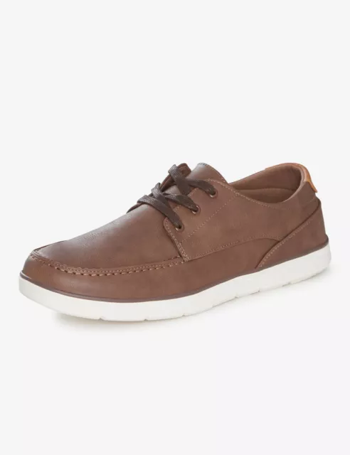 RIVERS - Mens Winter Shoes - Boat - Brown Slip On - Casual Canvas Work Footwear