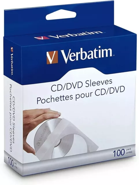 Compact Disc CD DVD Paper Sleeves Cover Case White Envelope Clear Window 100 Pcs