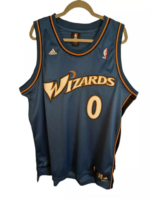 Adidas Gilbert Arenas Washington Wizards gold jersey #0 Size XXL Length +2  NWT 