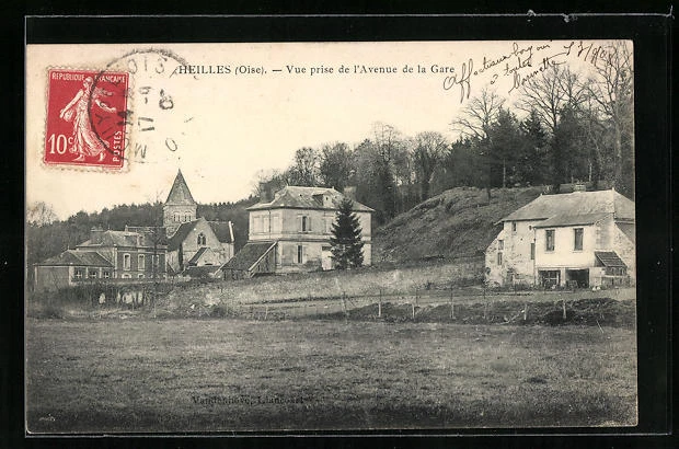 CPA Heilles, Vue prise de l´Avenue de la Gare