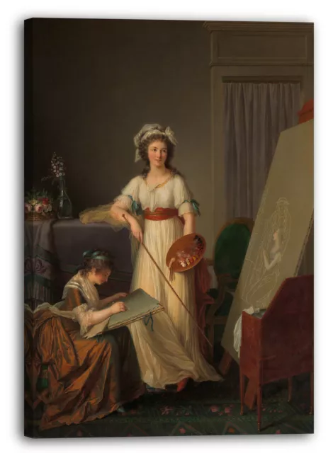 Toile/Cadres Marie Victoire Lemoine - L'intérieur d'un atelier d'une femme pein