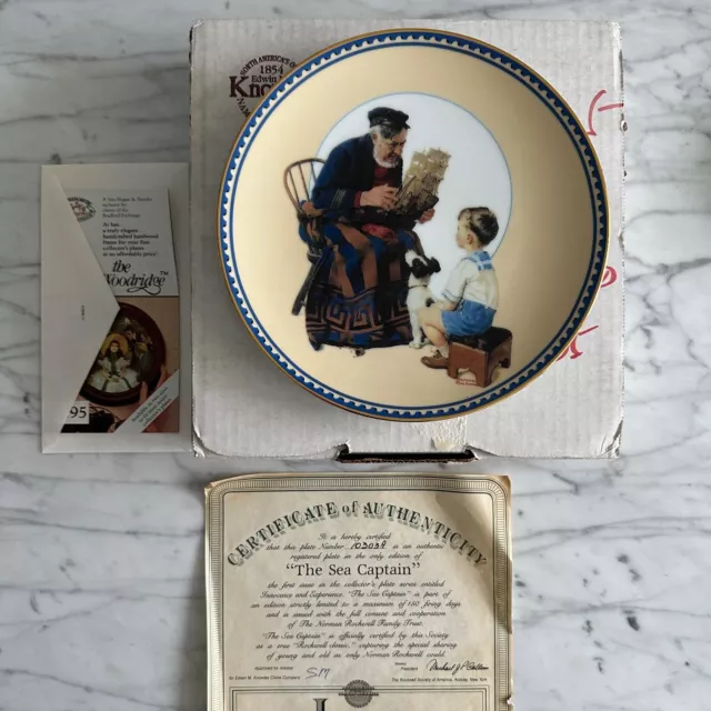 The Sea Captain Collectors Plate w/ Box & COA by Norman Rockwell - Knowles