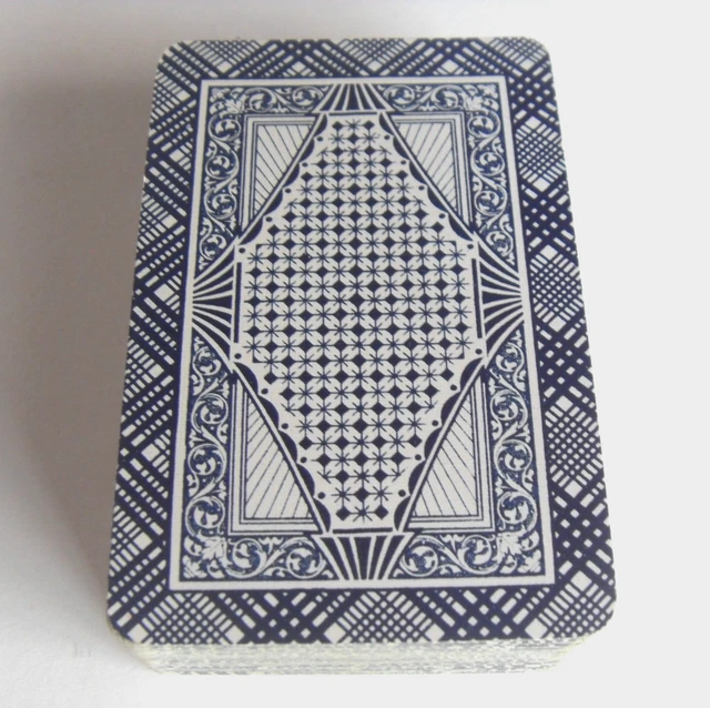ANCIEN JEU DE cartes LA DUCALE dos écossais bleu mixte motif répétitif ...