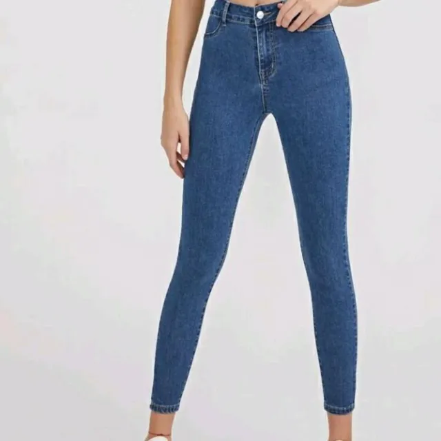 Jeans skinny a vita alta lavaggio medio scuro donna XS