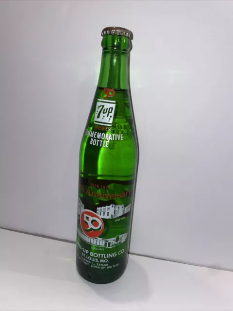 7UP BOTTLE, 50th ANNIVERSARY, 1978,  St. Louis - Edward L. Taylor ON CAP, SEALED