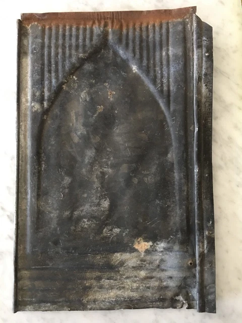 Antique Pressed Tin Metal Reclaimed Wall Roof Ceiling Tiles 9 X 14 Red 6