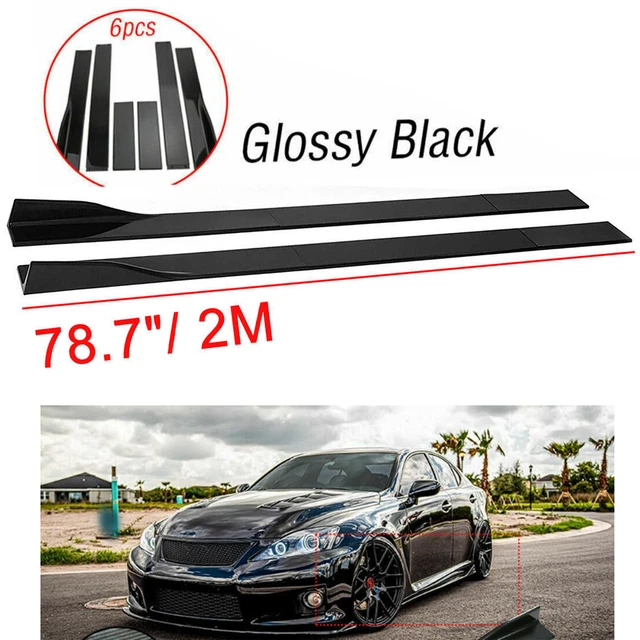 78.7'' Glossy Black Side Skirt Rocker Panel LipS For Infiniti G37 Sedan Coupe