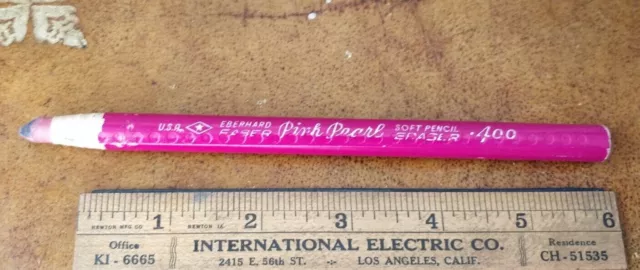 RARE Vintage Eberhard Faber Pink Pearl Pencil Erasers Soft Pencil 400