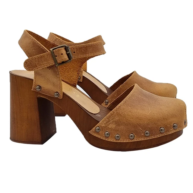 Mule Suédois Cuir Avec Ceinture Fine Et Talon 8,5 CM - Made IN Italy - MY258