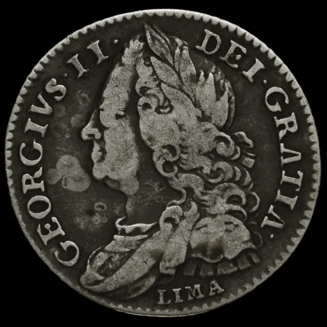 1746 George II Early Milled Silver Lima Sixpence