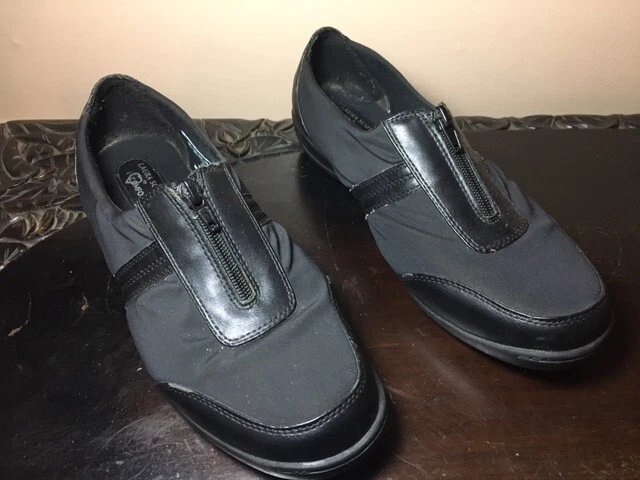 LAURA SCOTT SHOES Womens 7.5 Joyce Slip On Black Cap Toe Comfort Casual 22.00 PicClick