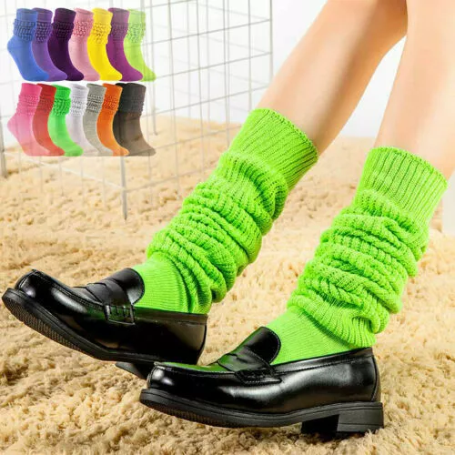 Slouch Scrunchy High Socks Boot Cotton Girl Colorful Long Loose Stacked Women