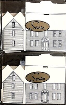 NEW 2 Sears Department Store Gift Boxes 3-D House Shaped 4.5" x 5" X 2.75" RARE