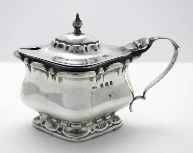 Antique 1908 Arts & Crafts Sterling Silver English Mustard Pot Condiment Cruet