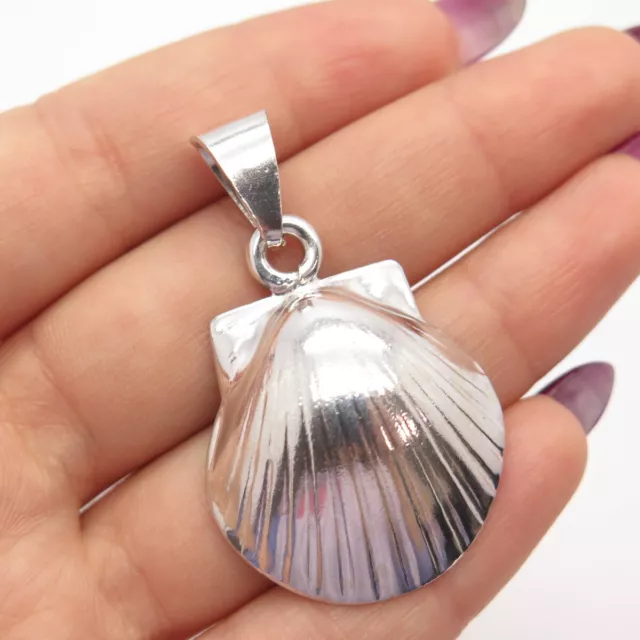 925 Sterling Silver Vintage Mexico Seashell Pendant