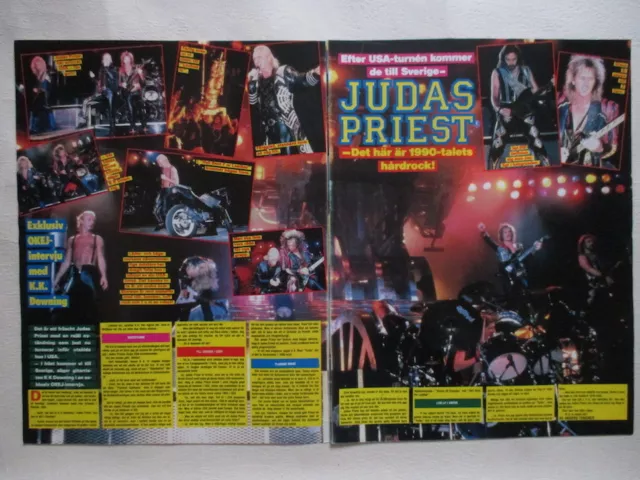 Judas Priest Turbo Tour Rob Halford Glenn Tipton KK Downing clippings Sweden