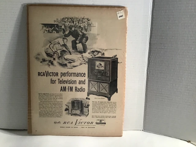 Vintage picture magazine ad radio rca victor tv am fm radio