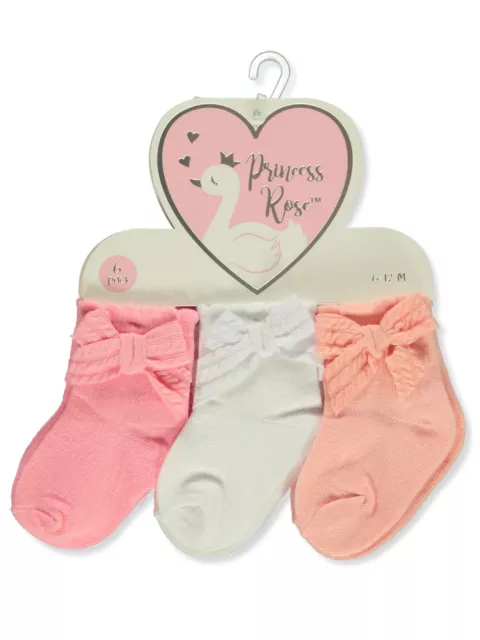 Princess Rose Baby Girls' 6-Pack Fancy Socks - pink/multi, 0 - 6 months