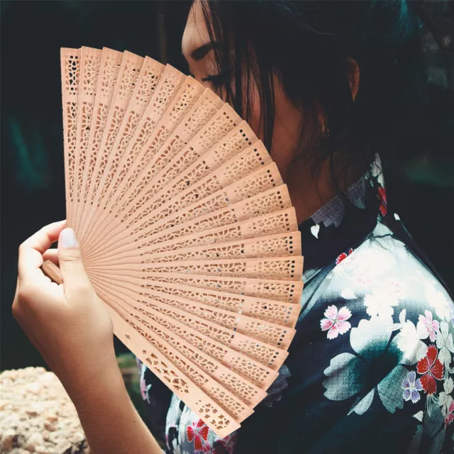 Hand Fan for Women Chinese Sandalwood Scented Folding Fan Vintage Foldable Fan