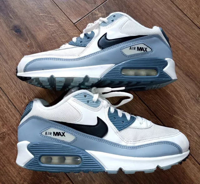 Nike Air Max 90 Essential White Obsidian Trainers Size 6 UK
