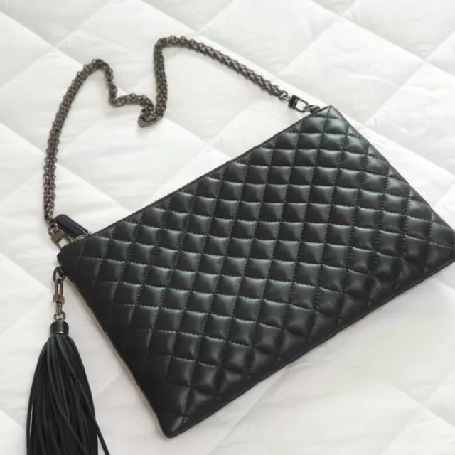 iKlim Handmade Premium Real Sheepskin Leather Slim Quilted Clutch Made To Order