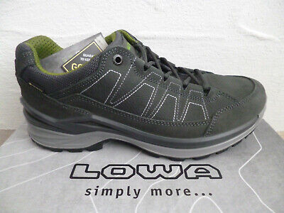 LOWA LOWA Chaussures de Sport Randonnée Chaussures Basses Gore-Tex Gris Cuir Nouveau 